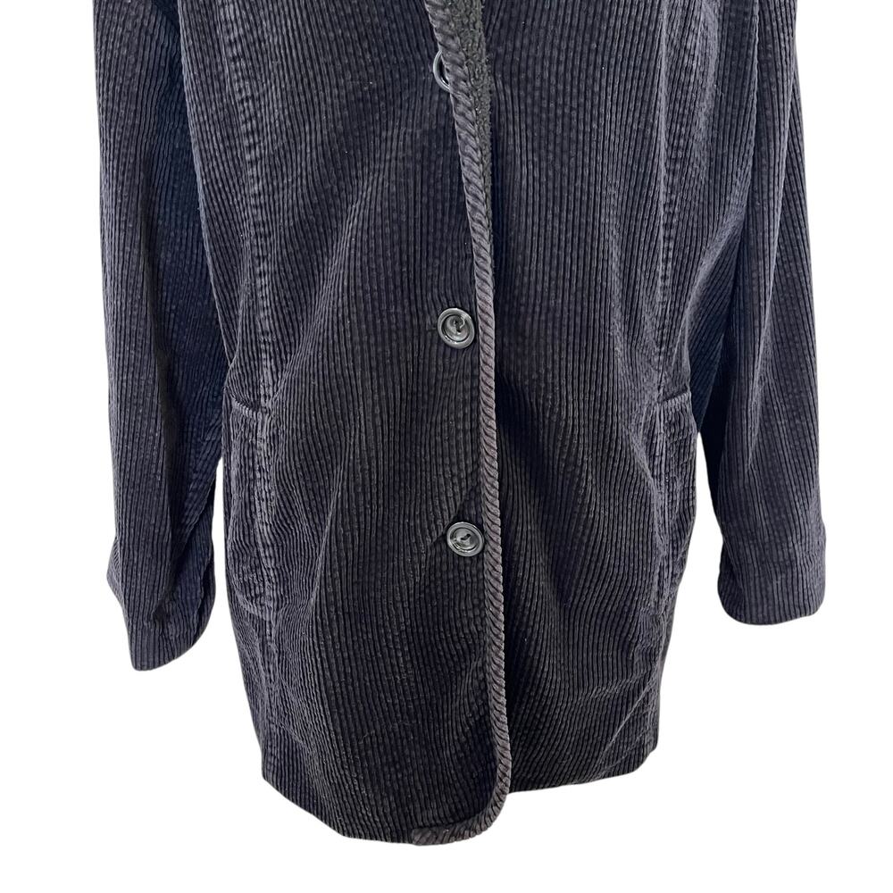 J. Jill Heritage Tumbled Cord Jacket Women's Size XL Black Washed 100% Cotton - Picture 3 of 10
